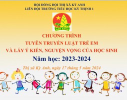 LIÊN ĐỘI TRƯỜNG TIỂU HỌC KỲ THỊNH 1 TỔ CHỨC DIỄN ĐÀN TRẺ EM LẤY Ý KIẾN TRONG CÁC QUYẾT ĐỊNH CÓ LIÊN QUAN ĐẾN TRẺ EM TRONG NHÀ TRƯỜNG NĂM HỌC 2023-2024